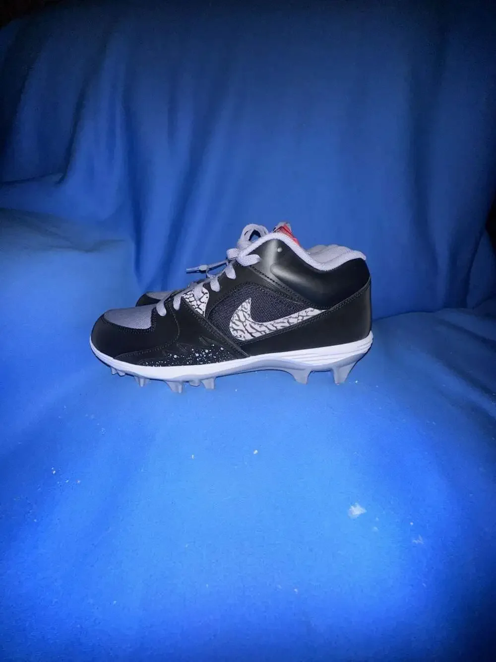 Nike Air Jordan Stadium 90 Low TD Football Cleats 'Black Cement' size 11